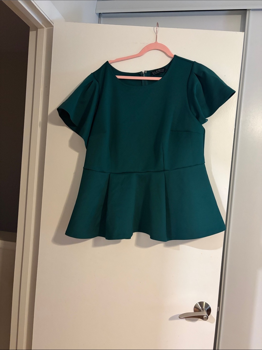 Eloquii Teal Peplum Tunic Top